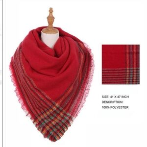 ✨️End Of Winter Sale✨️Plaid Blanket Scarf - Red (New/Unused still in package)